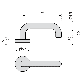 POIGNEE DOUBLE SUR ROSACE LIGNE LC MODELE LC 2 VACHETTE ASSA ABLOY