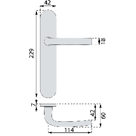 POIGNEE DE PORTE LOGIO GRANDE PLAQUE FINITION ARGENT