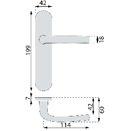 POIGNEE DE PORTE LOGIO PETITE PLAQUE FINITION ARGENT