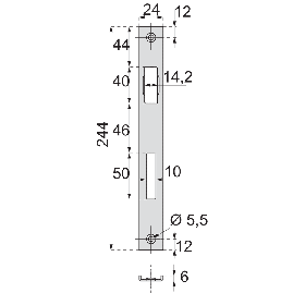 GACHE CENTRALE POUR PENE DORMANT DEMI-TOUR ET ROULEAU 2835/00/OU6V2 STREMLER