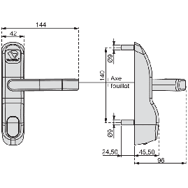 POIGNEE EXTERIEURE POUR ANTI PANIQUE SERIE PREMIUM P 14/24 VACHETTE