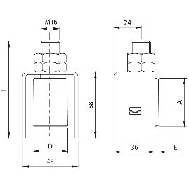 ROULEAU NYLON 232 AVEC CAPOT   - 98 - 40 Haut. totale mm 98