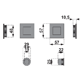 SET DE POIGNEES CUVETTE CARREE